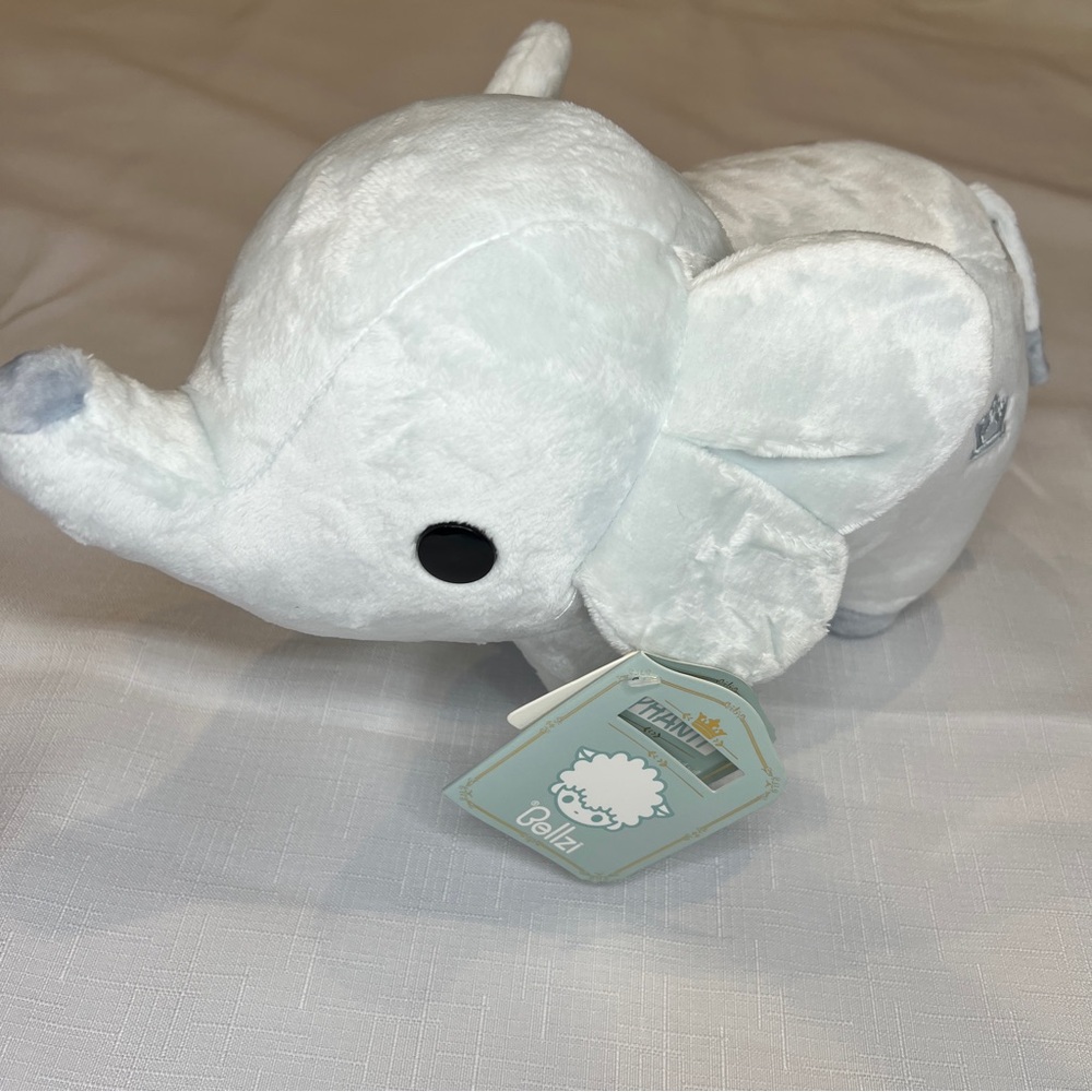 Bellzi Phanti Light Blue Elephant Plush Toy NWT Cuddly Soft Lux Velour Stuffed